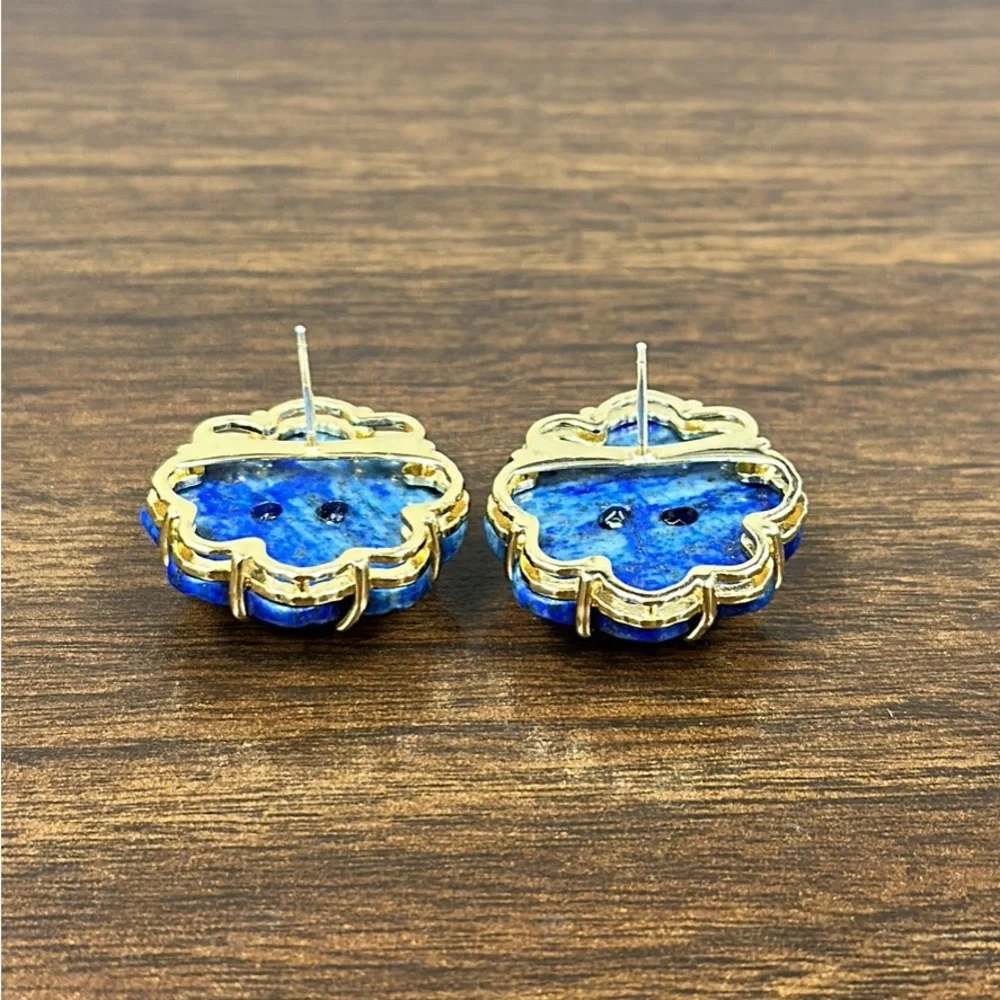 Nicola Bathie Jewelry Lapis Flower Studs - Picture 5 of 8